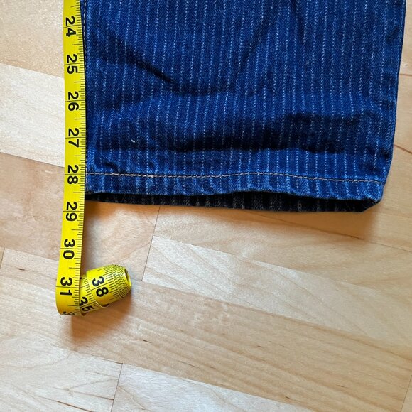 Levi's Blue Pin Stripe Straight Leg Jeans Classic Fit 34 - Picture 8 of 12